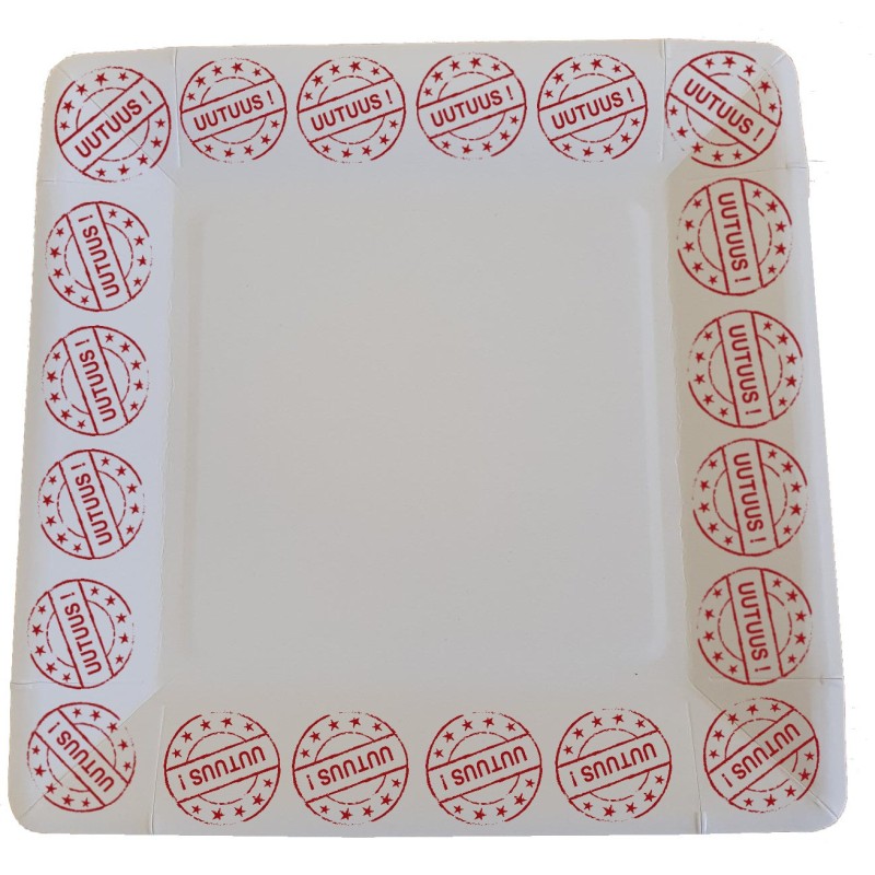 Kertakäyttlölautanen - neliö 19x19 cm