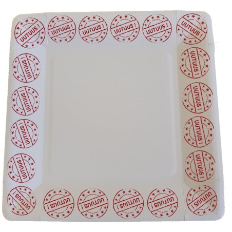 Kertakäyttlölautanen - neliö 19x19 cm